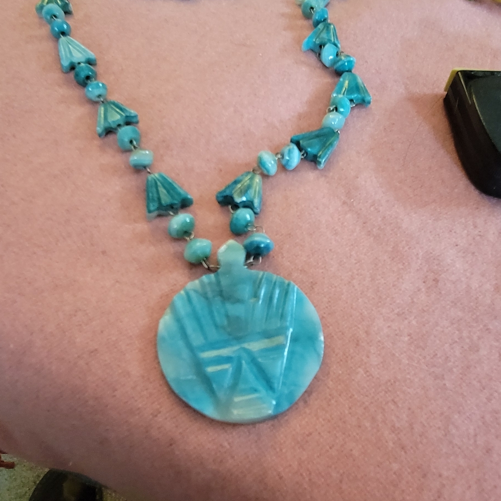 Source Unknown Aqua Statement Necklace - image 4